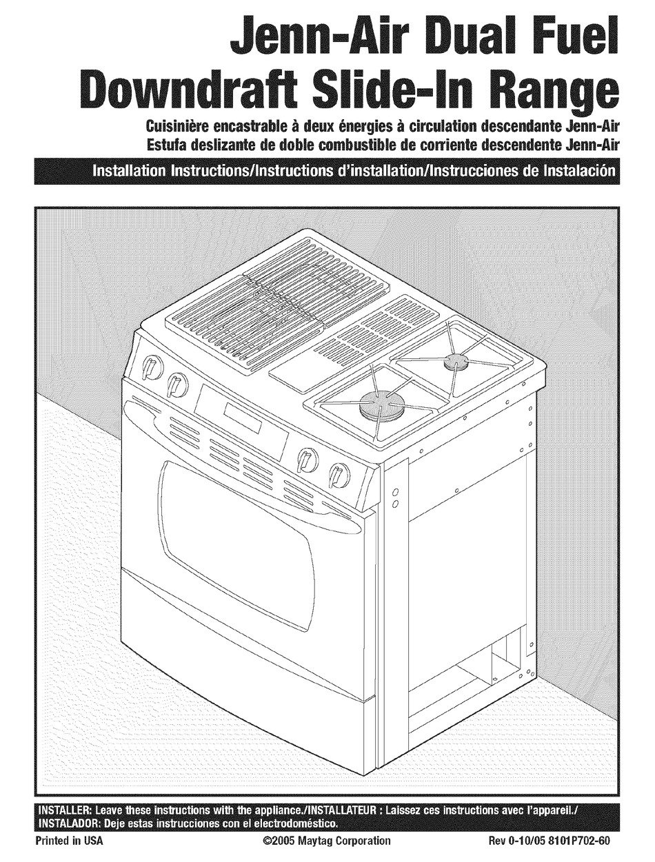 JENNAIR JDS9865BDP23 INSTALLATION INSTRUCTIONS MANUAL Pdf Download