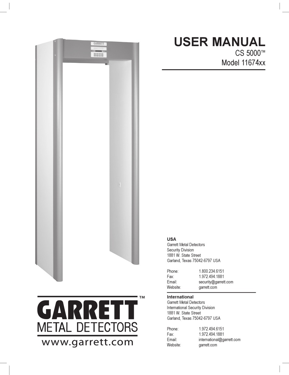 Garrett Cs 5000 User Manual Pdf Download Manualslib