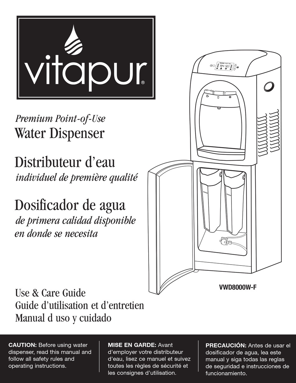 VITAPUR VWD8000WF USE & CARE MANUAL Pdf Download ManualsLib