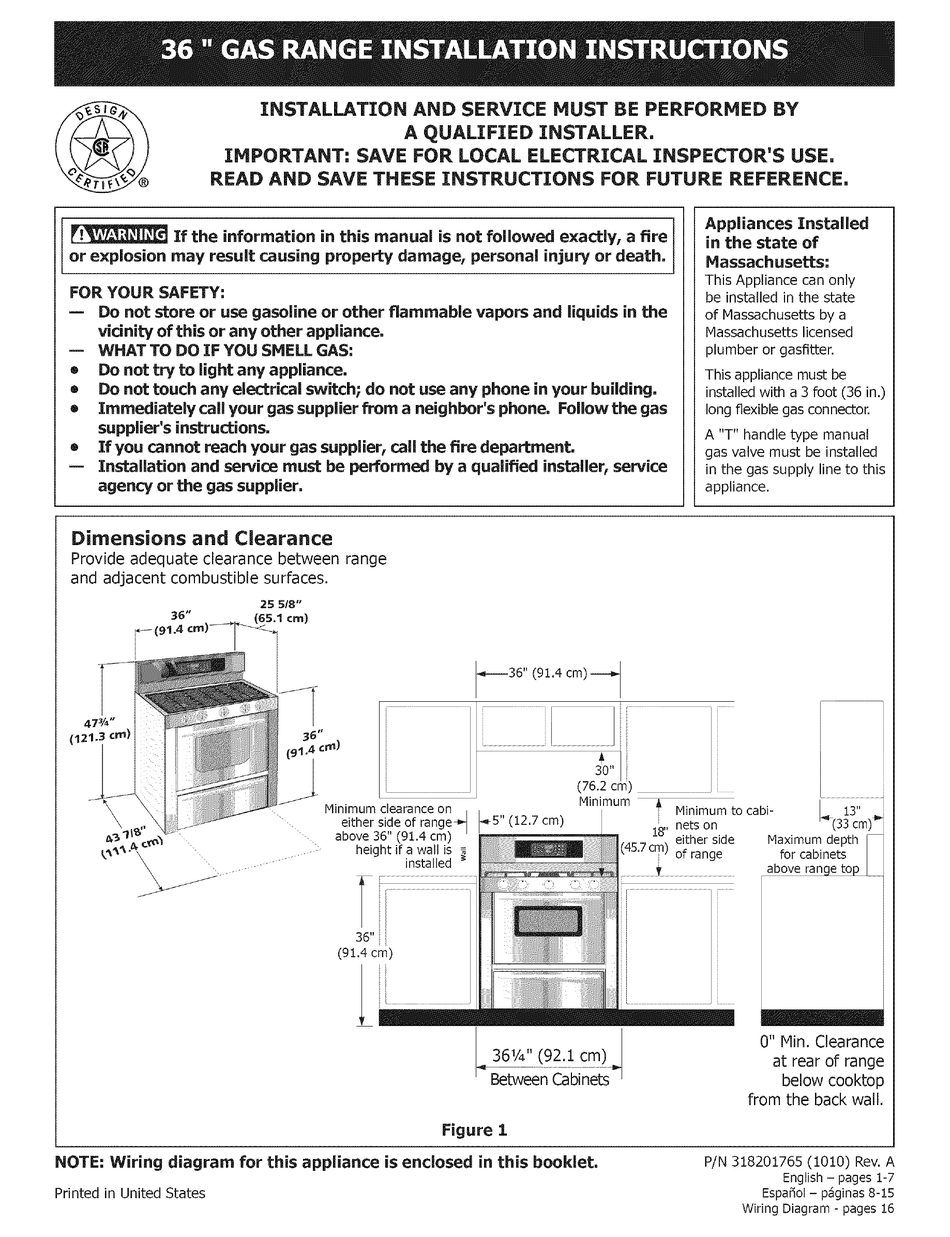FRIGIDAIRE FPGF3685LSA INSTALLATION INSTRUCTIONS MANUAL Pdf Download