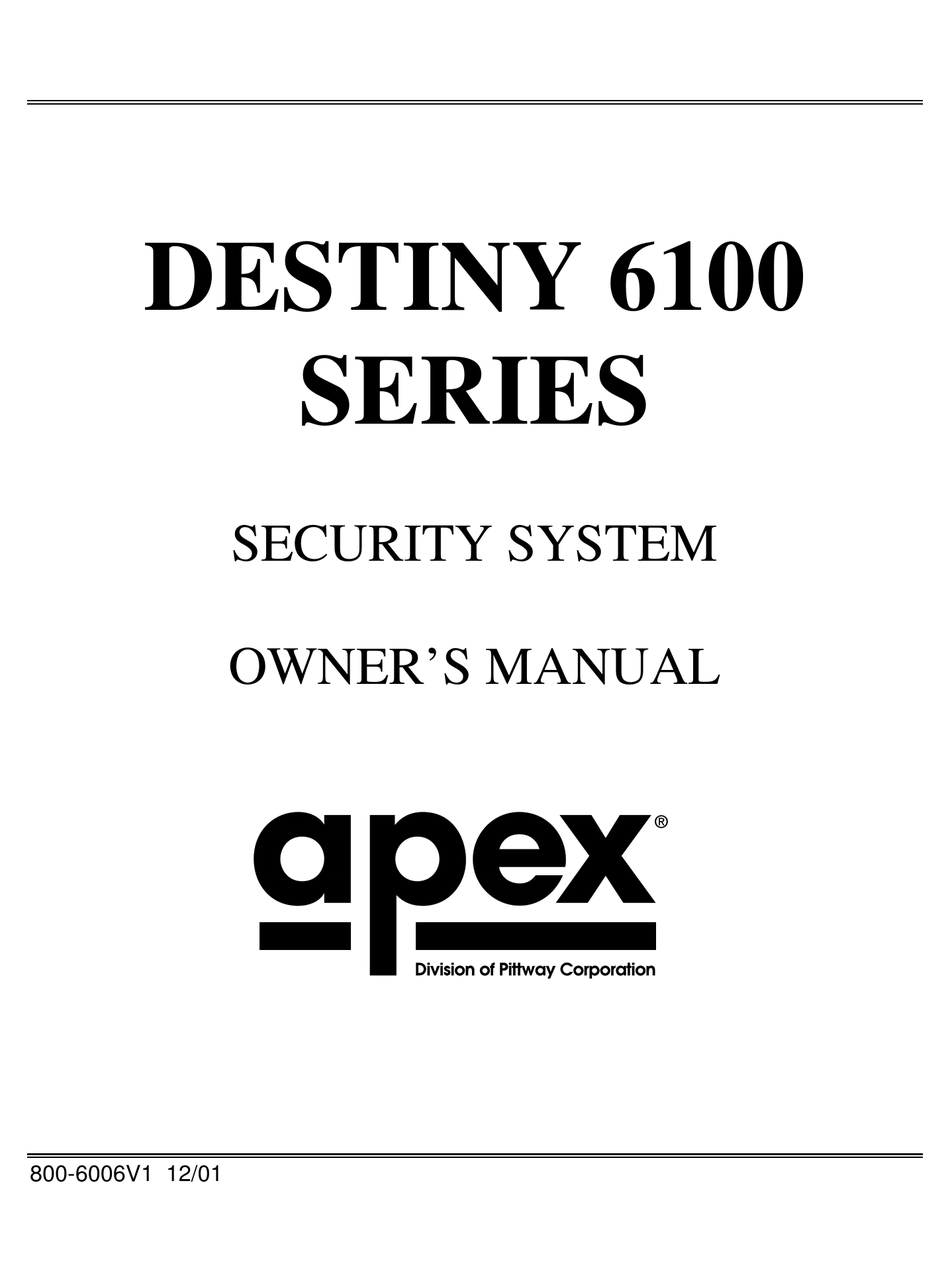 APEX DIGITAL DESTINY 6100 SERIES OWNER'S MANUAL Pdf Download | ManualsLib