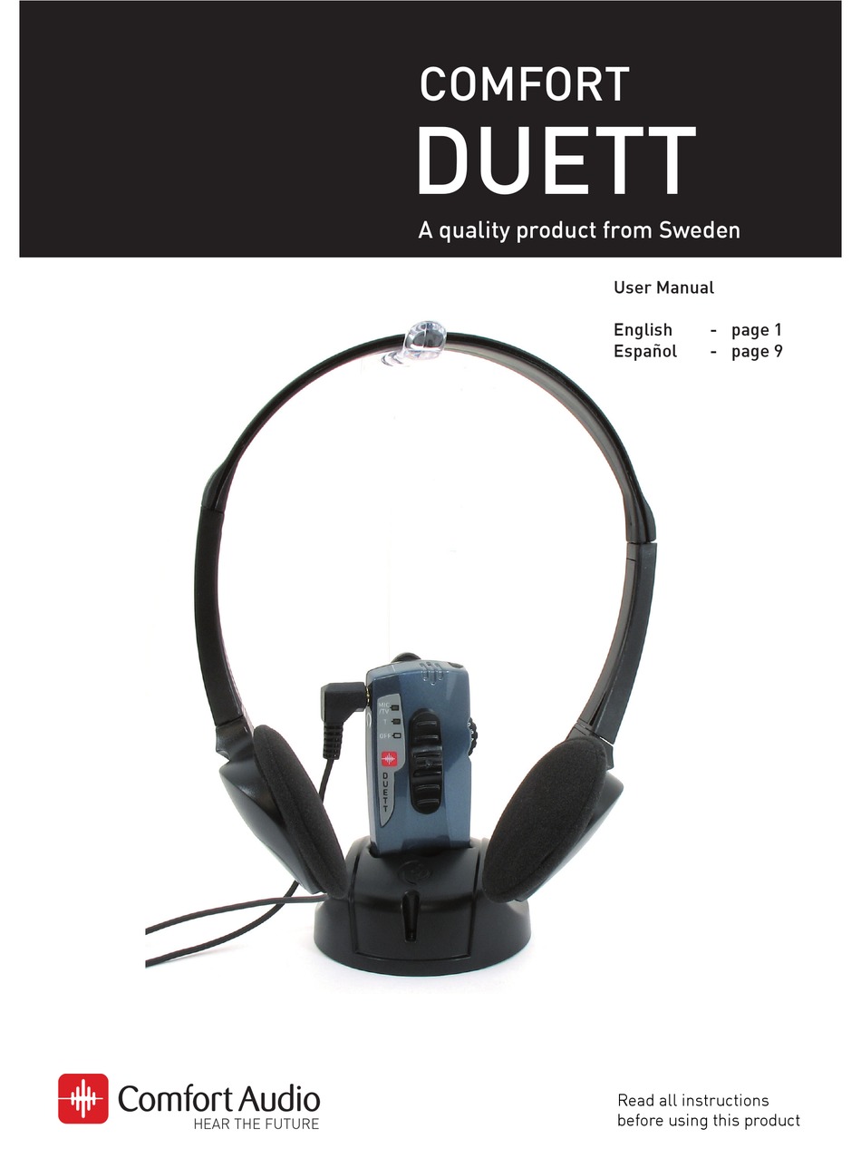 COMFORT AUDIO DUETT USER MANUAL Pdf Download | ManualsLib