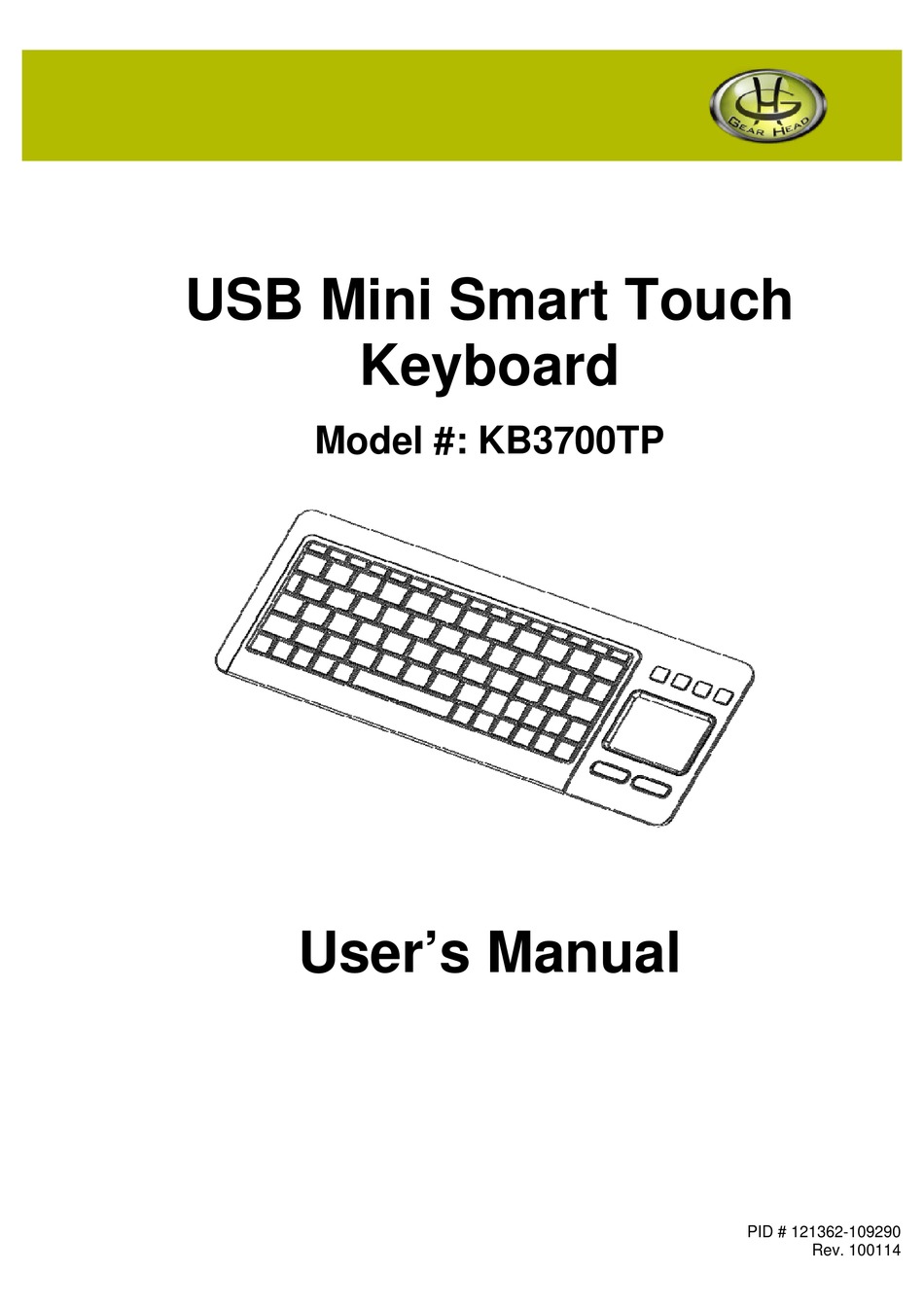 gear head windows smart touch keyboard kb3700tp