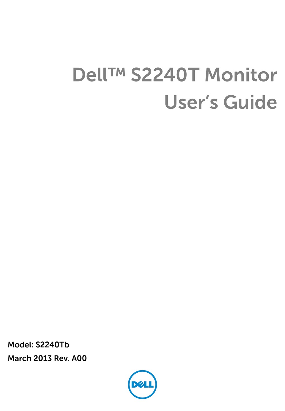 Monitor Specifications - Dell S2240Tb 