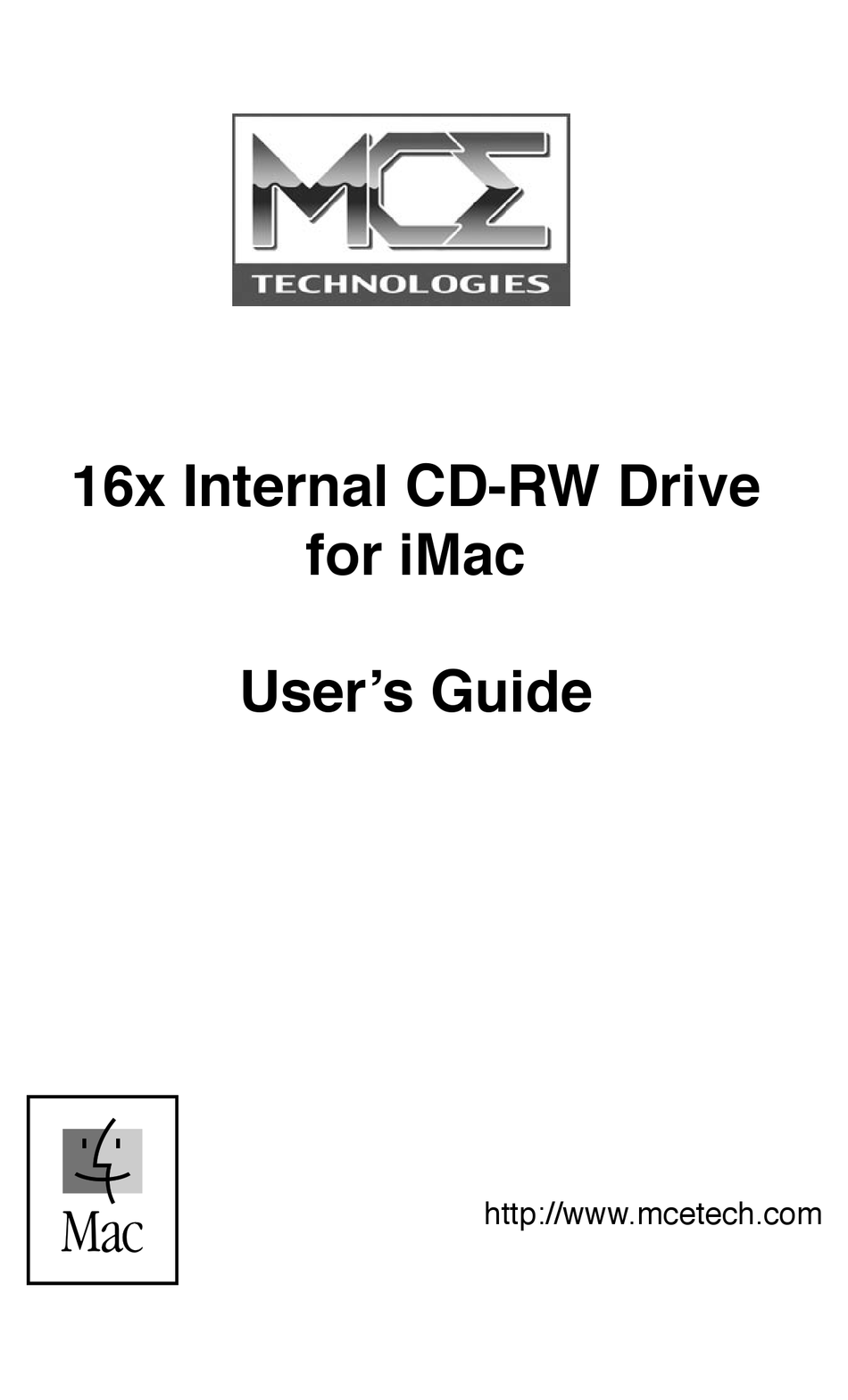 MCE TECHNOLOGIES 16X INTERNAL CDRW DRIVE USER MANUAL Pdf Download
