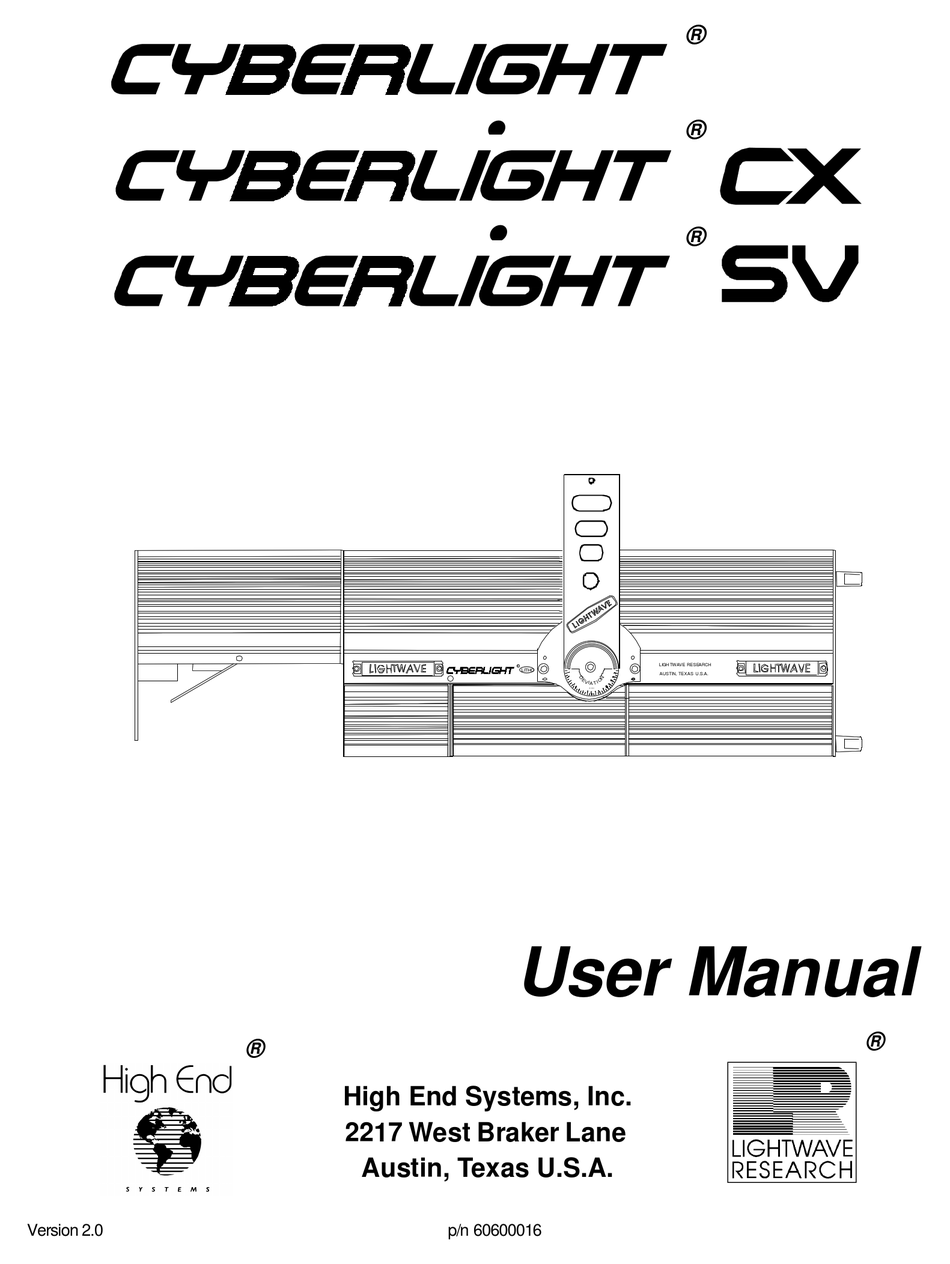 HIGH END SYSTEMS CYBERLIGHT USER MANUAL Pdf Download ManualsLib
