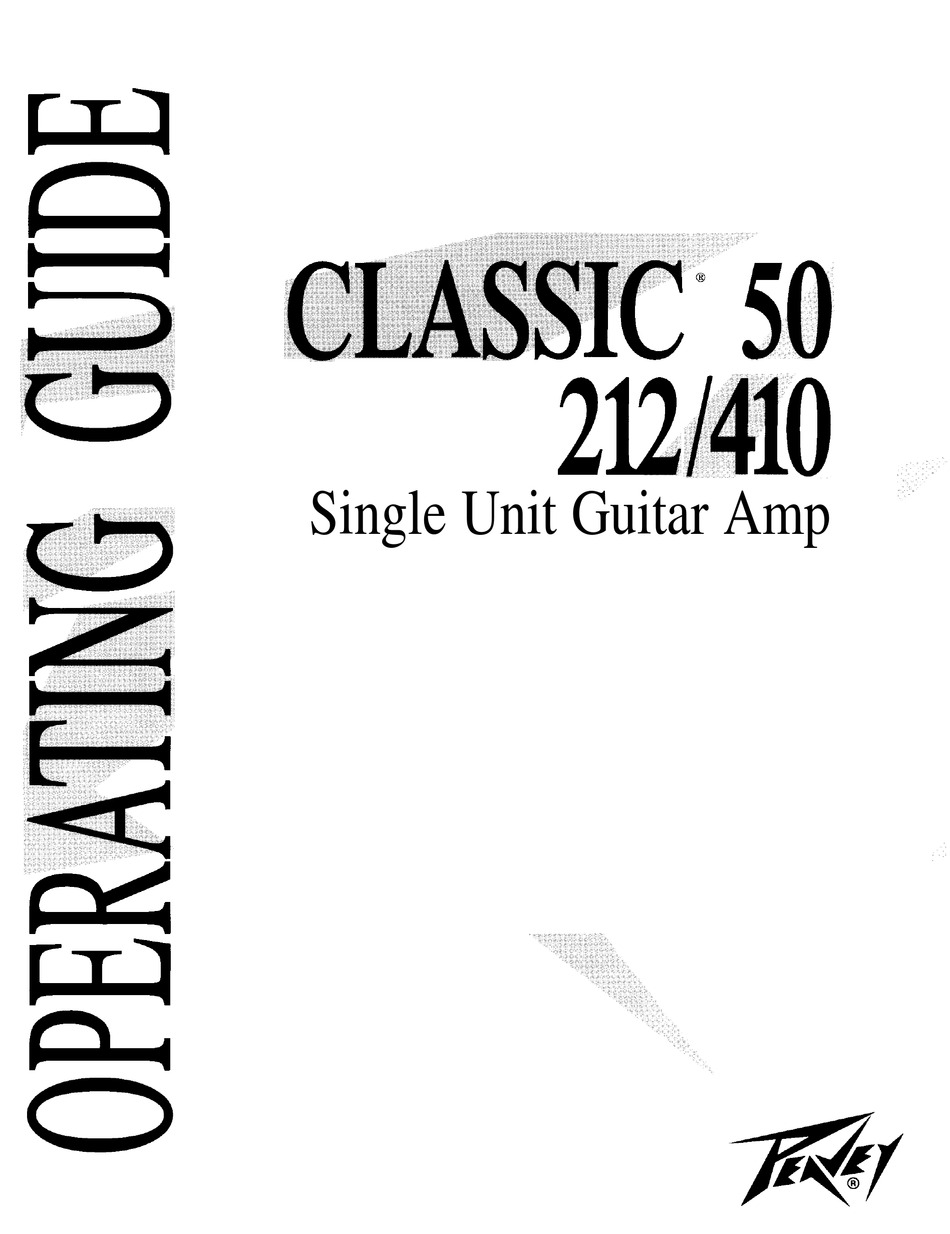 PEAVEY CLASSIC 50 OPERATING MANUAL Pdf Download | ManualsLib