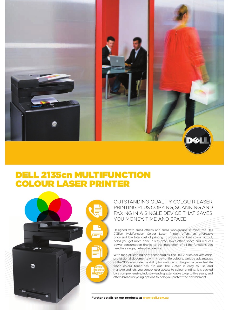 Dell 2145cn Multifunction Color Laser Printer Copier Scanner Fax