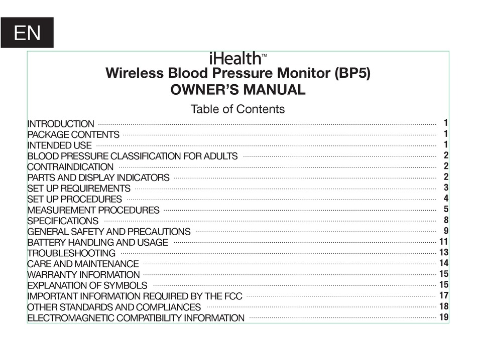 ihealth bp5 manual