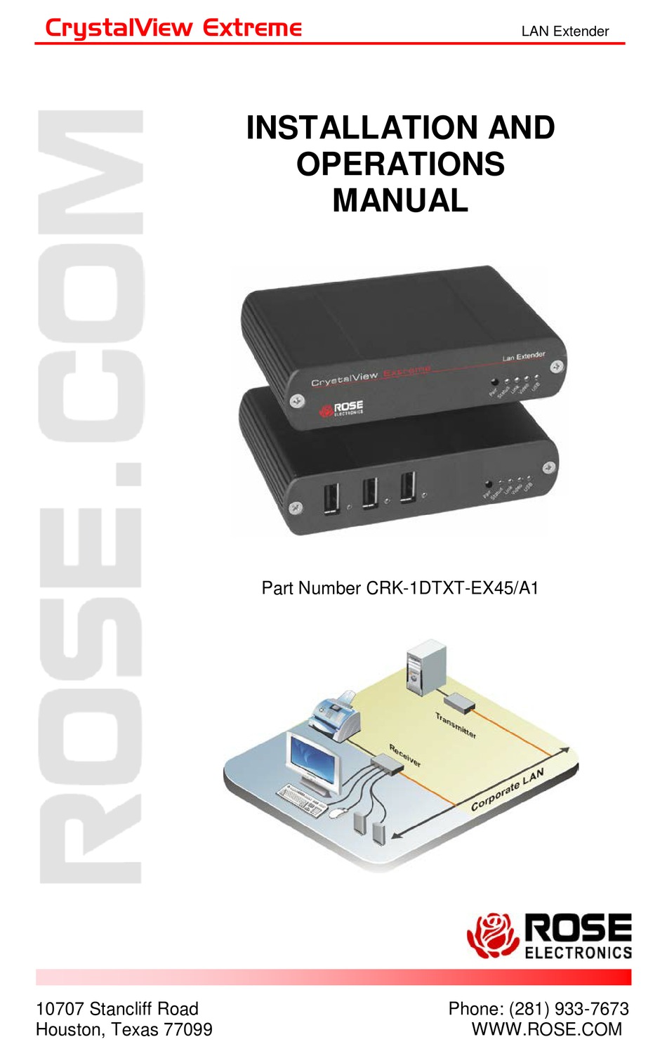ROSE ELECTRONICS CRYSTALVIEW EXTREME INSTALLATION AND OPERATION MANUAL