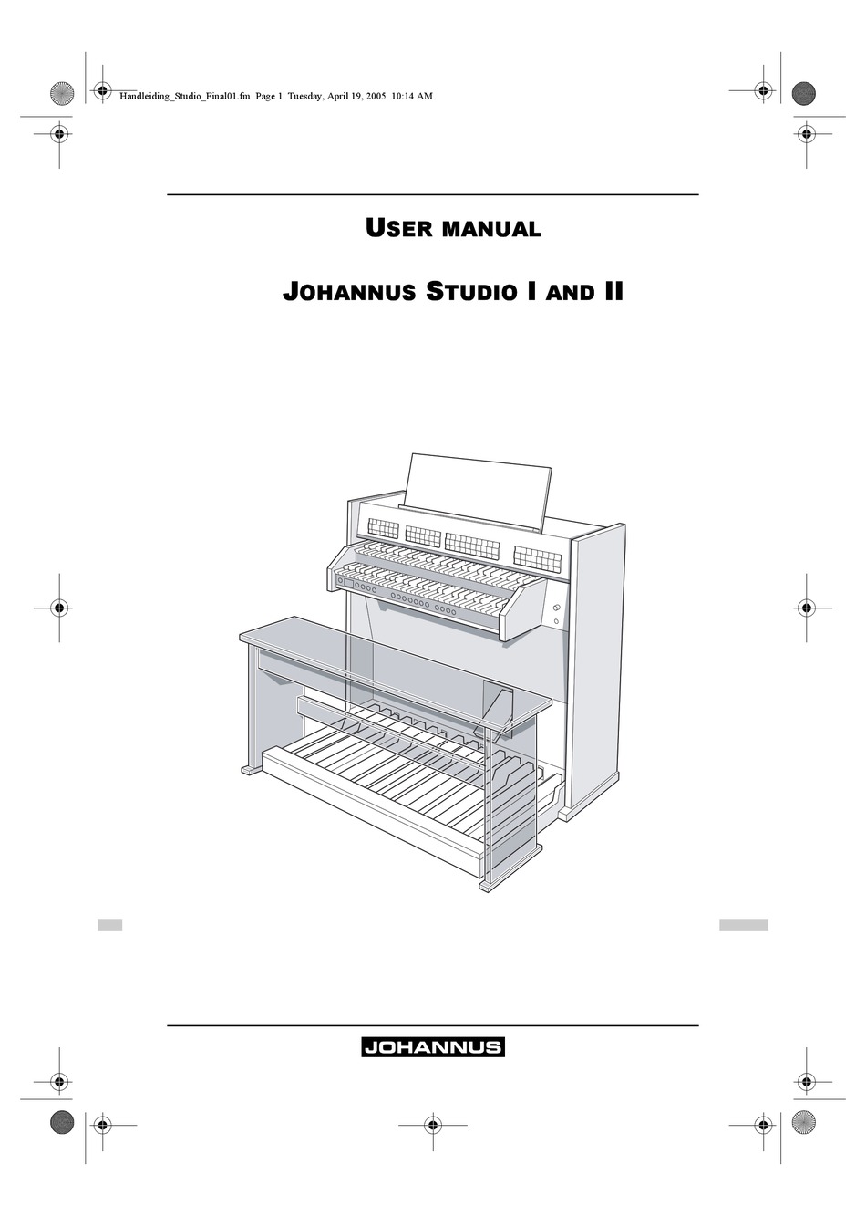 JOHANNUS STUDIO I USER MANUAL Pdf Download ManualsLib