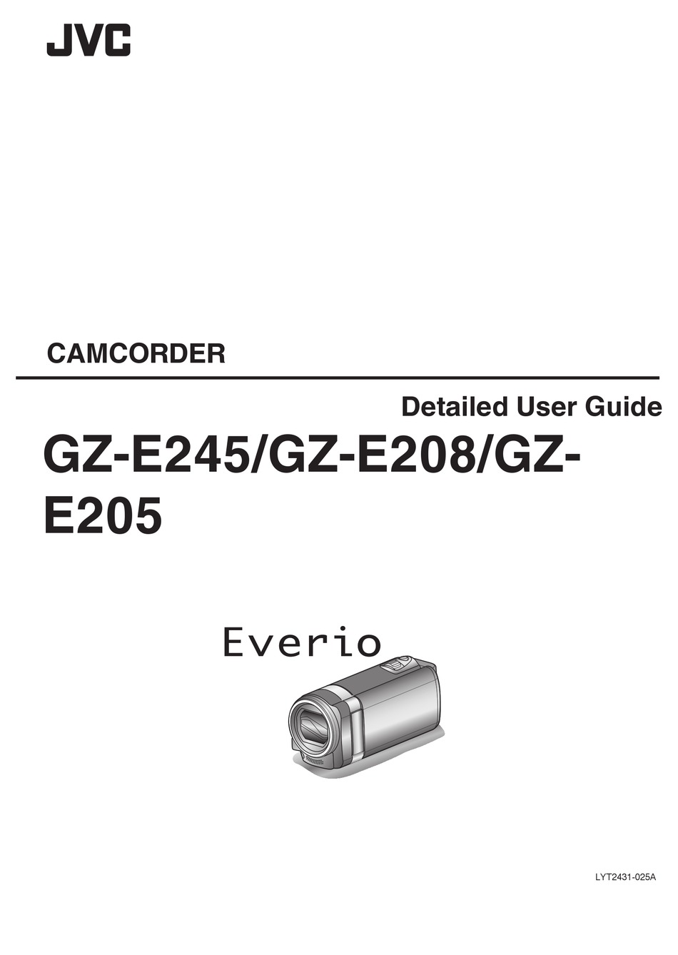 Jvc Enverio Gz E245 Detailed User Manual Pdf Download Manualslib