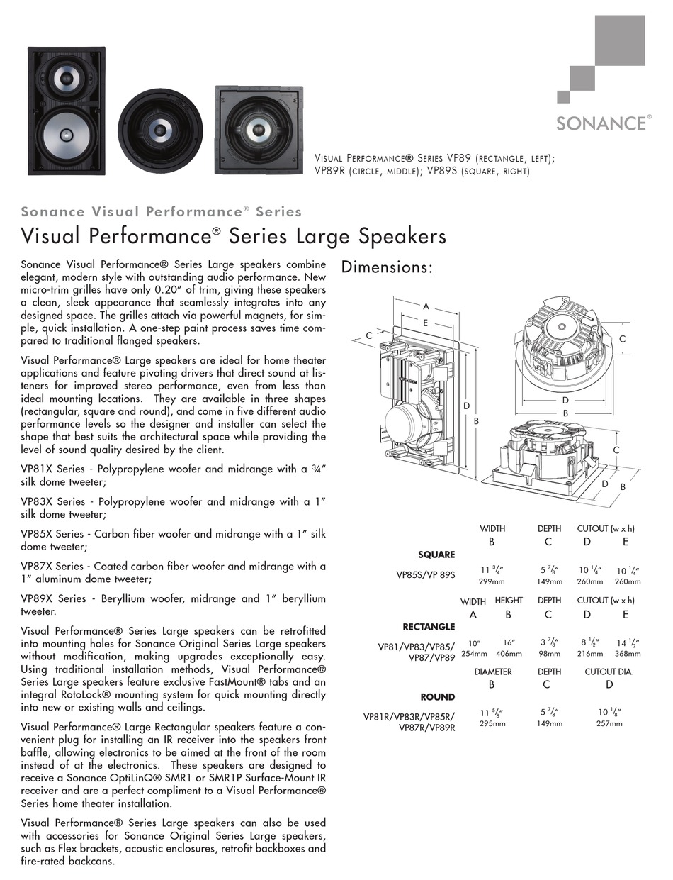 sonance vp81r