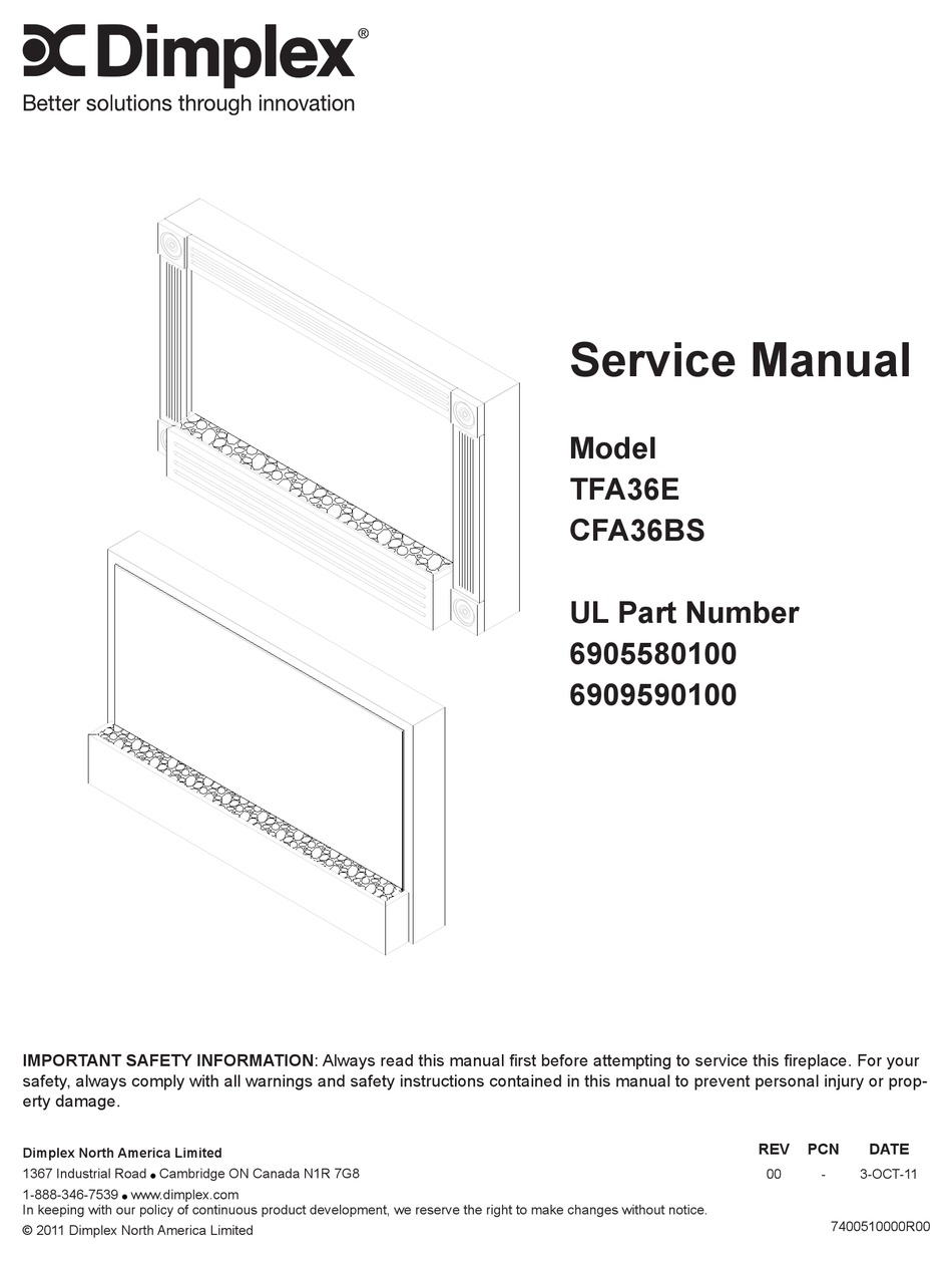 Dimplex Tfa36e Service Manual Pdf Download Manualslib