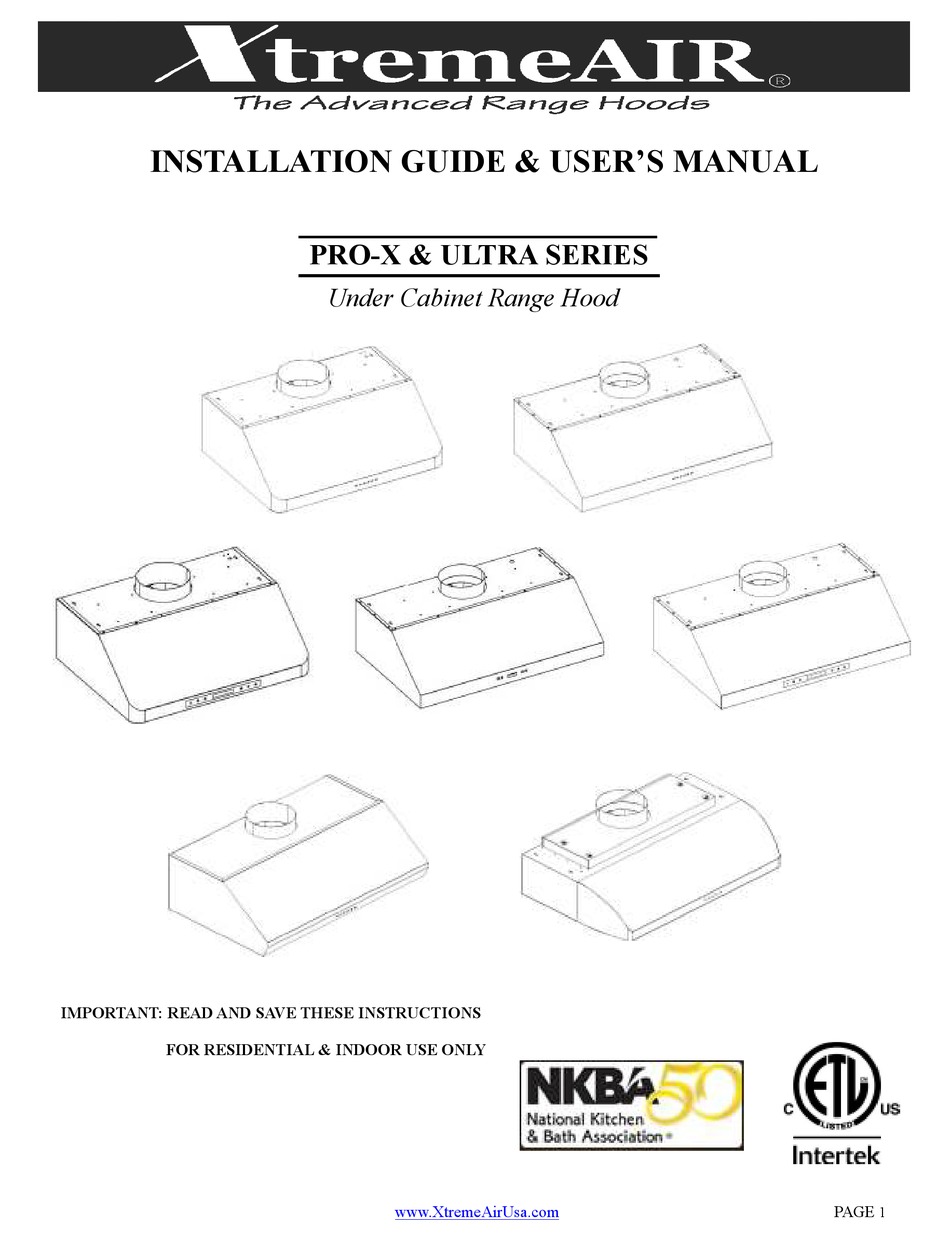 XTREMEAIR PROX SERIES INSTALLATION MANUAL & USER MANUAL Pdf Download