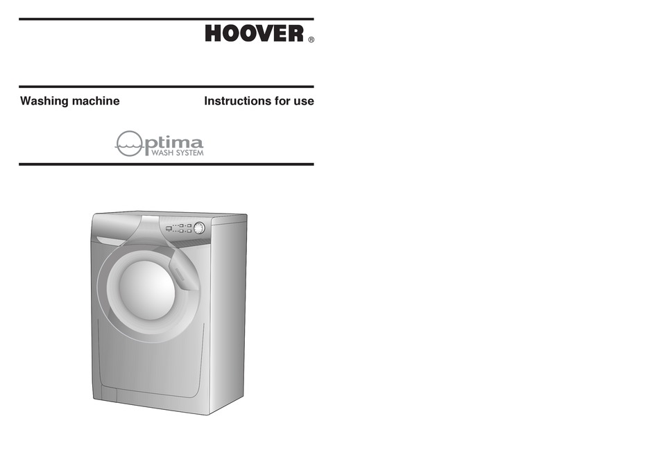 HOOVER OPTIMA INSTRUCTIONS FOR USE MANUAL Pdf Download ManualsLib