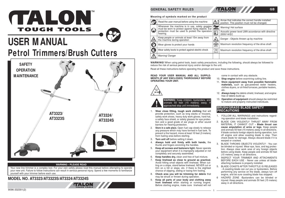 TALON TOOLS AT3323 USER MANUAL Pdf Download ManualsLib