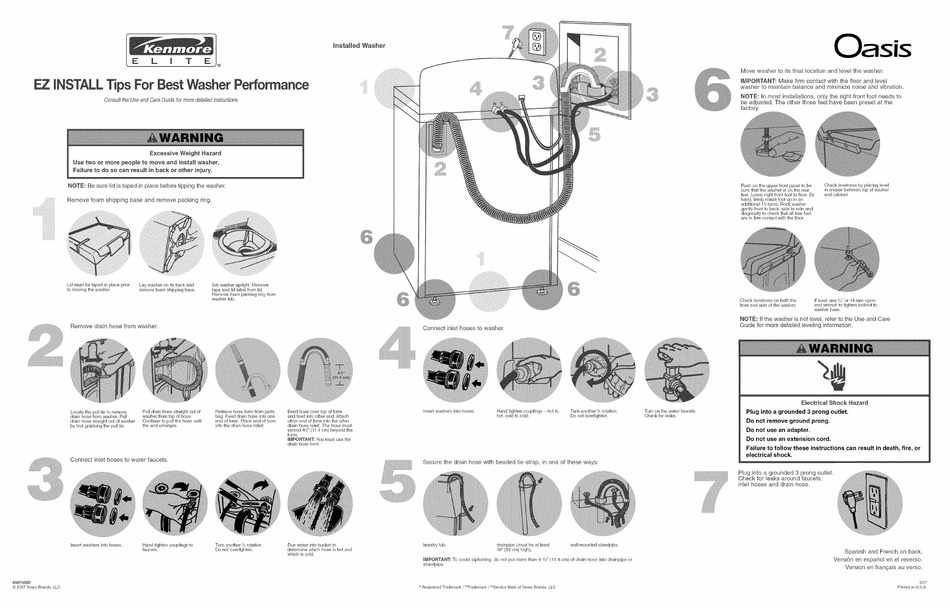 KENMORE 11028042701 INSTALLATION INSTRUCTION Pdf Download | ManualsLib