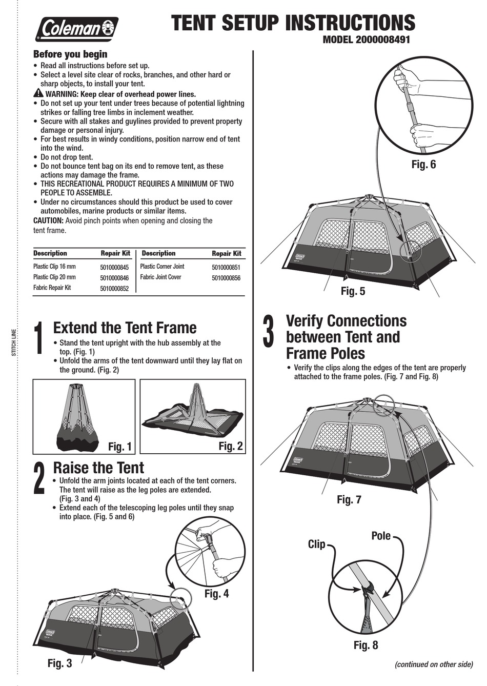 COLEMAN 2000008491 INSTRUCTIONS Pdf Download ManualsLib