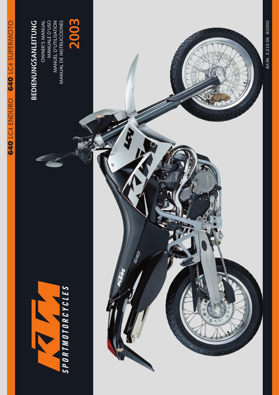 KTM 640 LC4 SUPERMOTO 2003 OWNER'S MANUAL Pdf Download | ManualsLib