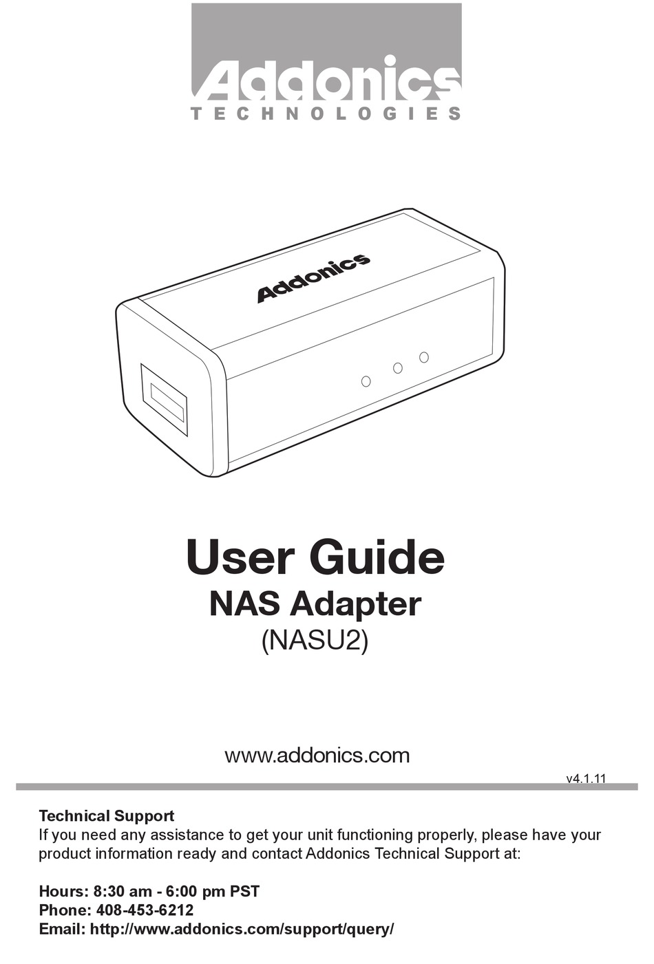 ADDONICS TECHNOLOGIES NASU2 USER MANUAL Pdf Download | ManualsLib