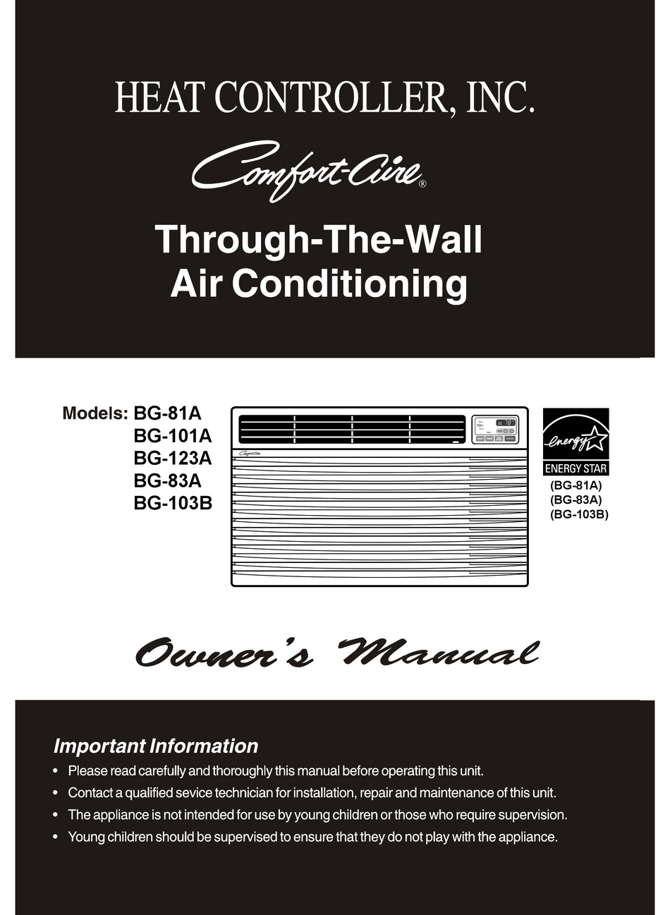 HEAT CONTROLLER COMFORTAIRE BG81A OWNER