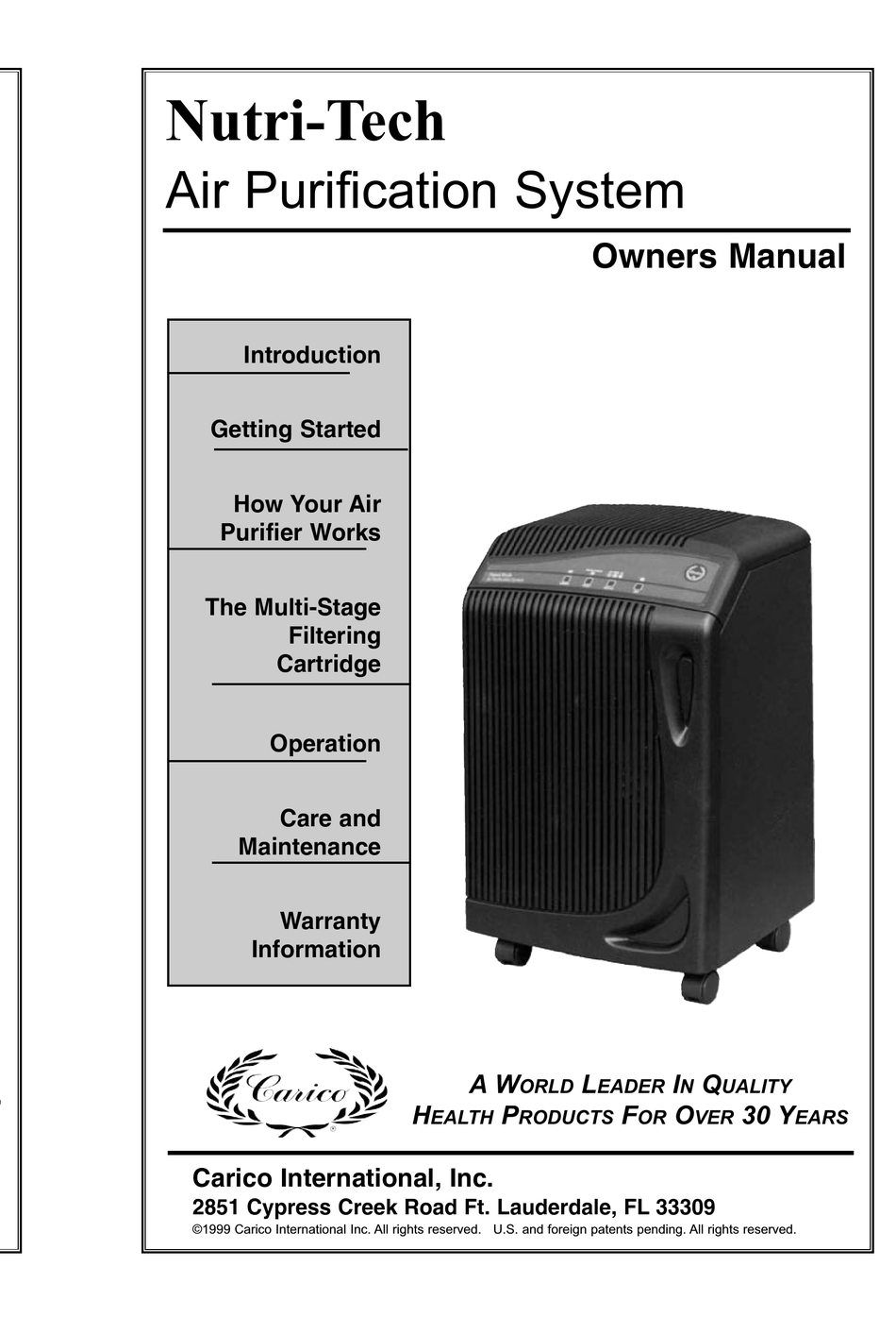 Nutritech air deals purification system