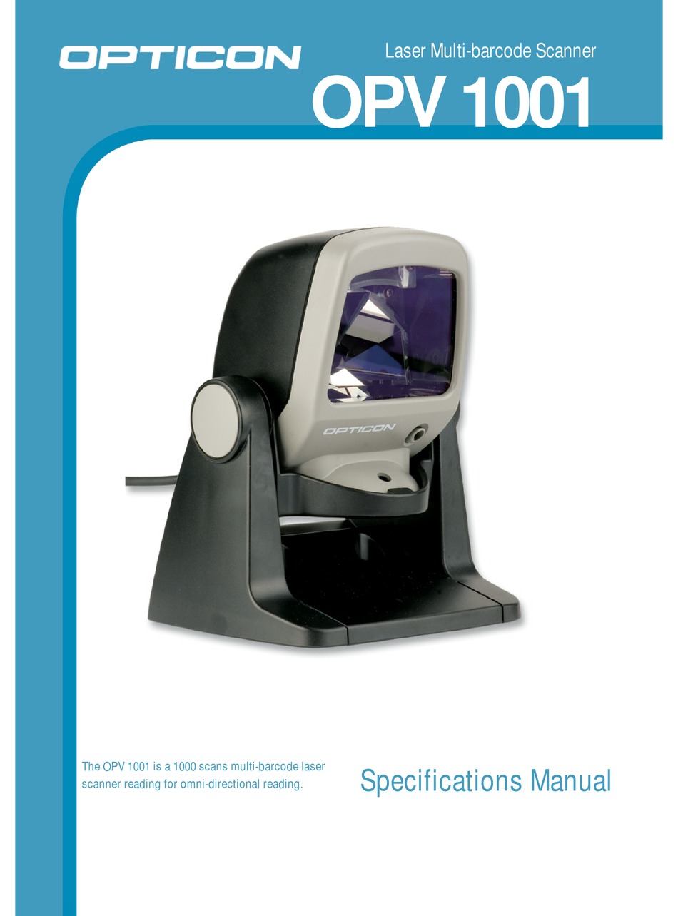 OPTICON OPV 1001 SPECIFICATION MANUAL Pdf Download ManualsLib