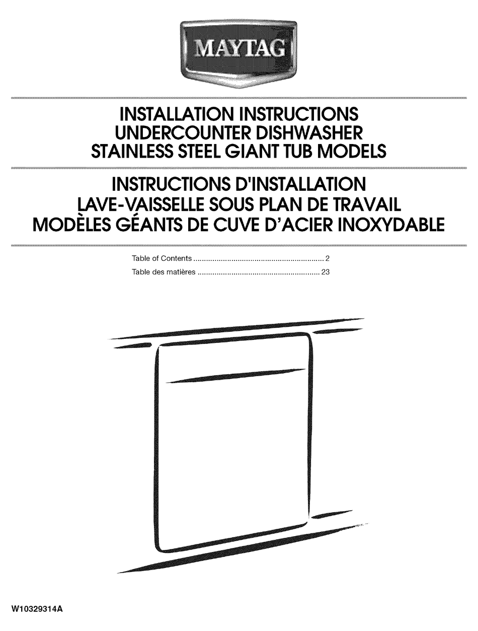 MAYTAG MDB7759AWW4 INSTALLATION INSTRUCTIONS MANUAL Pdf Download