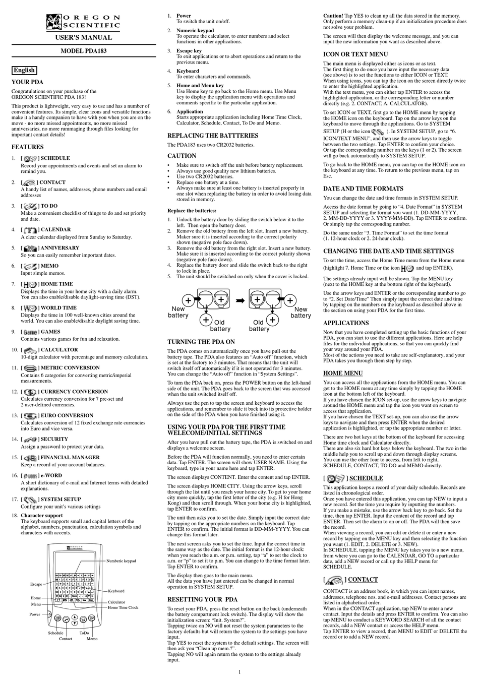 Oregon Scientific Pda User Manual Pdf Download Manualslib