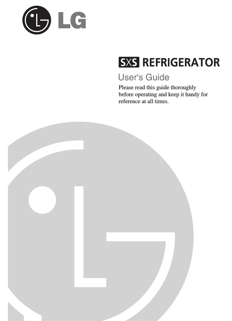 LG SXS REFRIGERATOR USER MANUAL Pdf Download ManualsLib