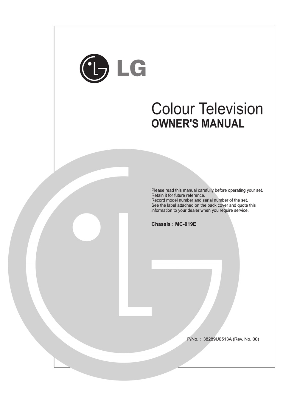 LG MC-019E OWNER'S MANUAL Pdf Download | ManualsLib