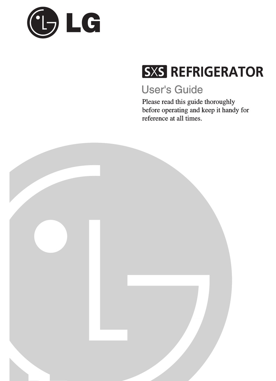 Lg Sxs Refrigerator User Manual Pdf Download Manualslib