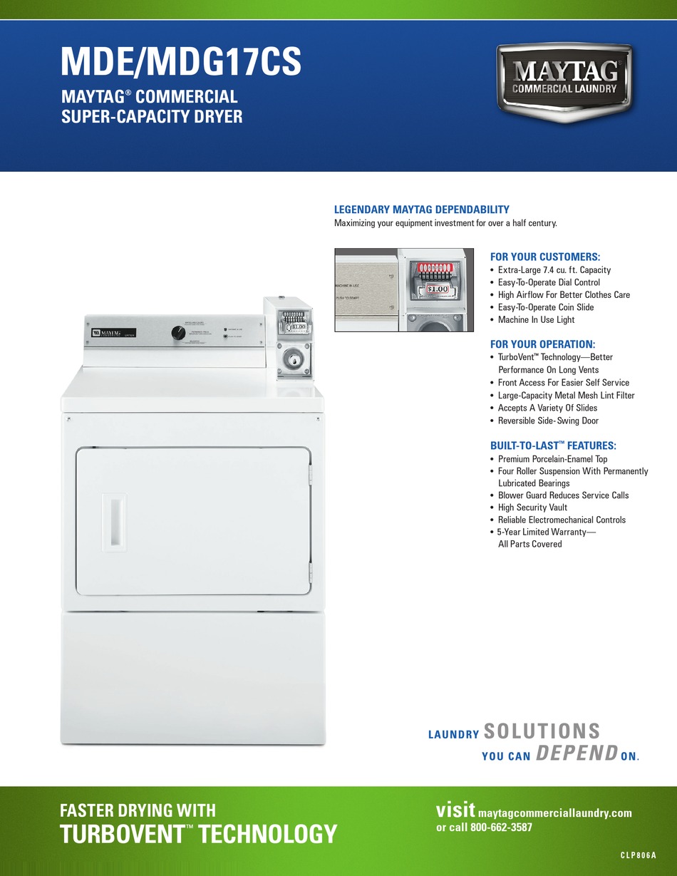 MAYTAG MDE17CS SPECIFICATIONS Pdf Download ManualsLib