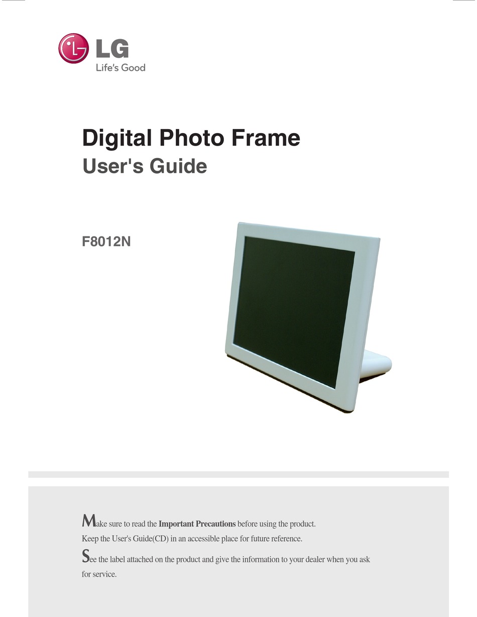 LG F8012N USER MANUAL Pdf Download | ManualsLib