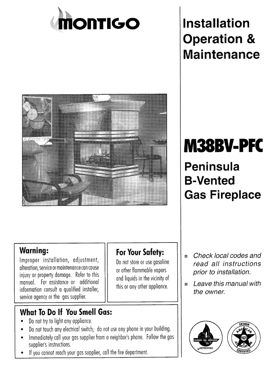 MONTIGO M38BVPFC INSTALLATION, OPERATION AND MAINTENANCE MANUAL Pdf