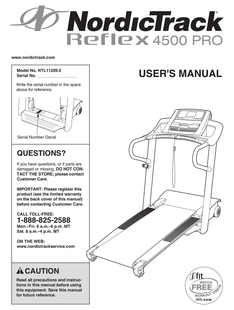 NORDICTRACK REFLEX 4500 PRO USER MANUAL Pdf Download ManualsLib