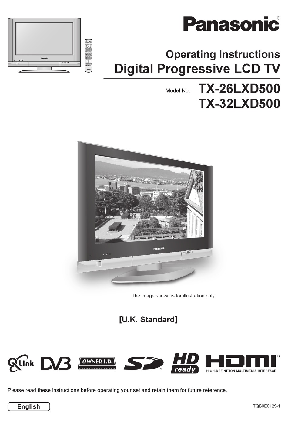 Panasonic Tx 26lxd500 Operating Instructions Manual Pdf Download Manualslib