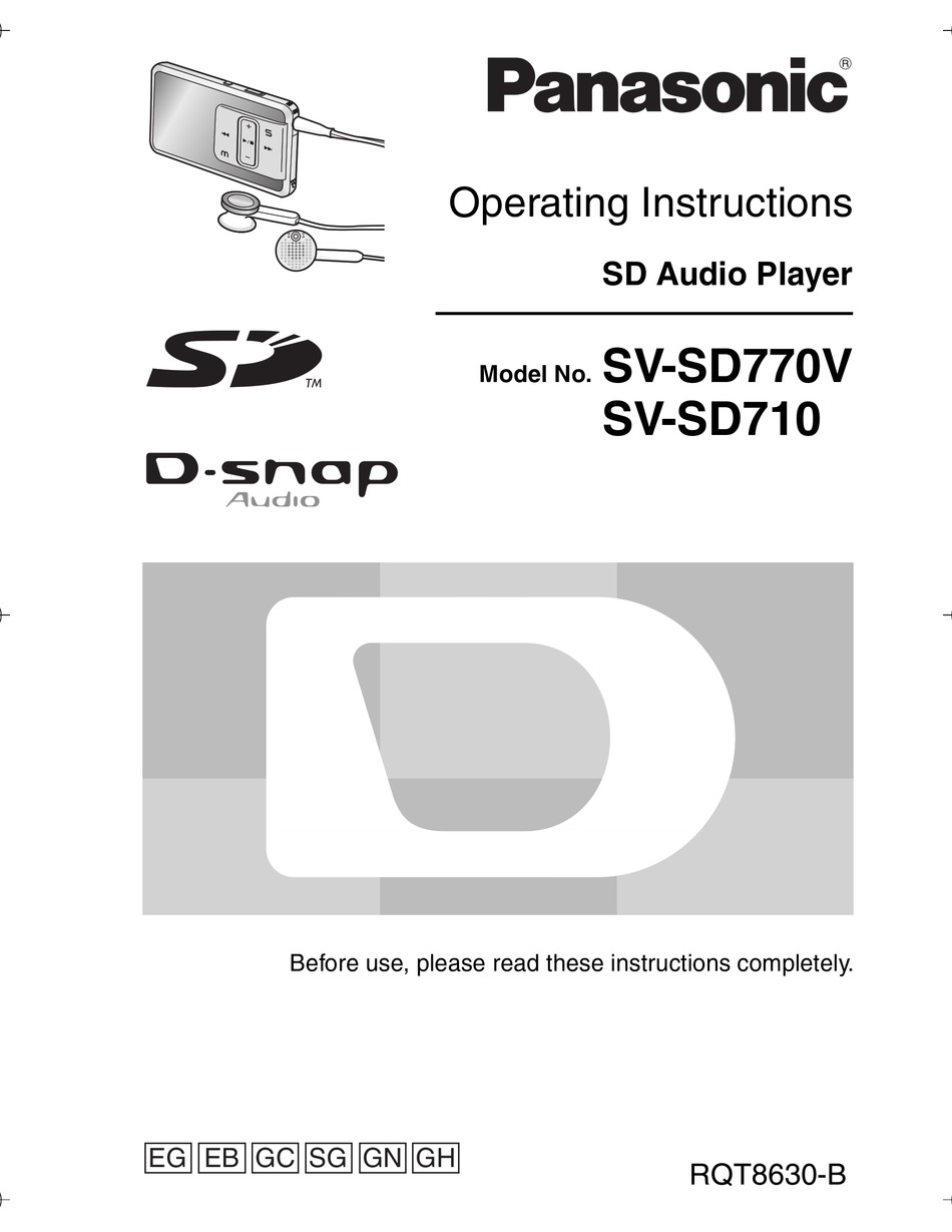 Panasonic Sv Sd770v Operating Instructions Manual Pdf Download Manualslib