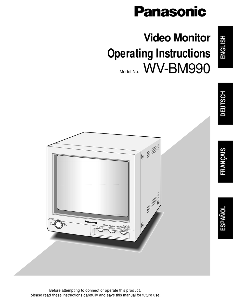 Panasonic WV-BM990 Retro B/W CRT Monitor 9" Diagonal Tested Works 