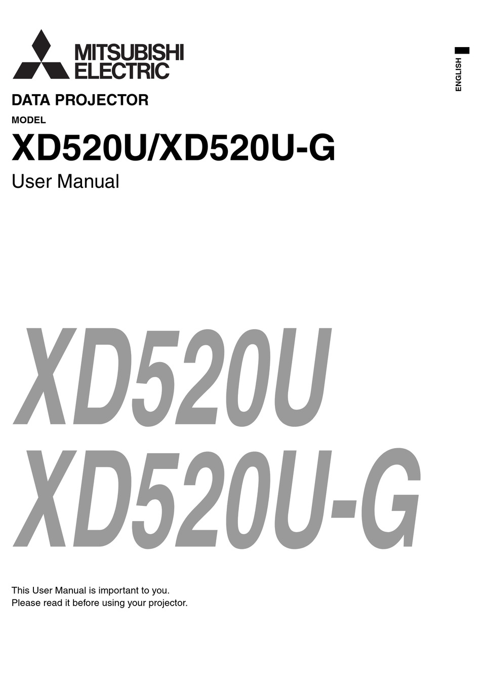 Mitsubishi Electric XD520U User Manual 