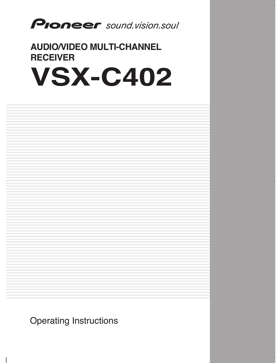 PIONEER VSXC402 OPERATING INSRUCTIONS Pdf Download ManualsLib