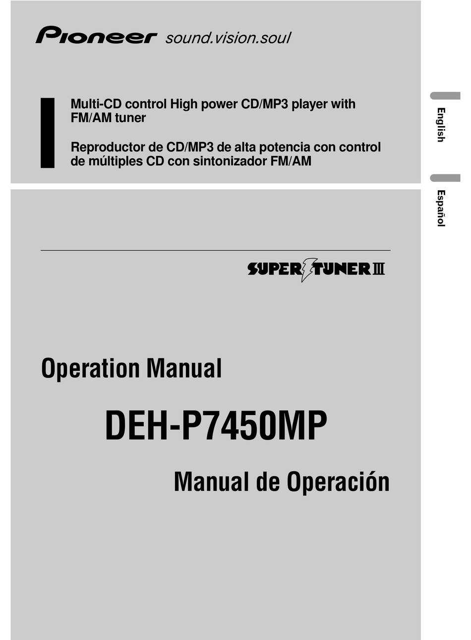 PIONEER DEH-P7450MP OPERATION MANUAL Pdf Download | ManualsLib