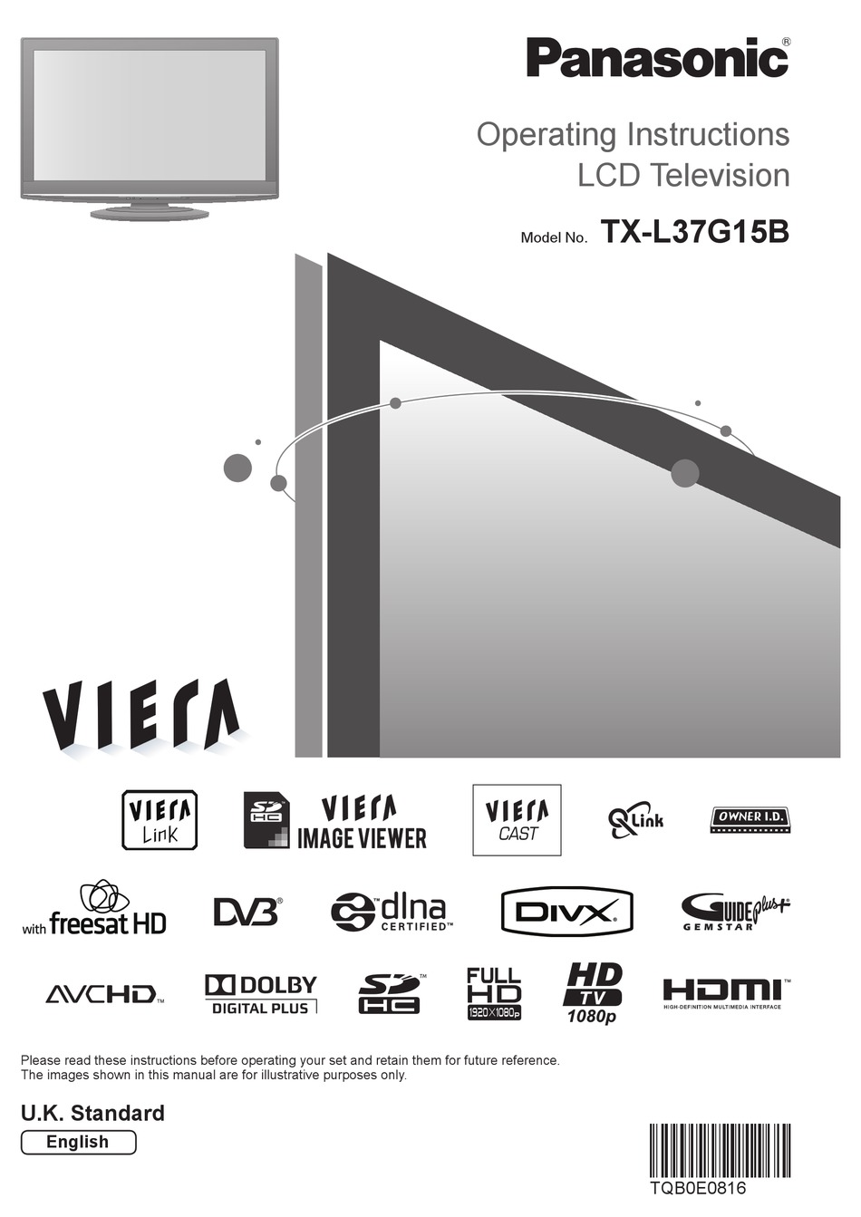 Panasonic VIERA TX-L37V10B Manuals