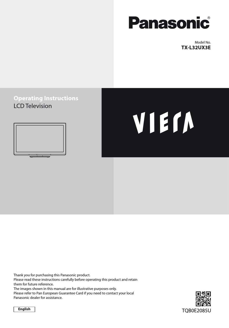 PANASONIC VIERA TXL32UX3E OPERATING INSTRUCTIONS MANUAL Pdf Download