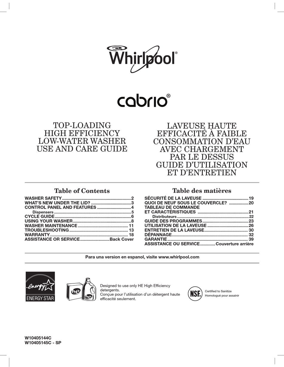 Whirlpool Cabrio Washer Service Manual Pdf