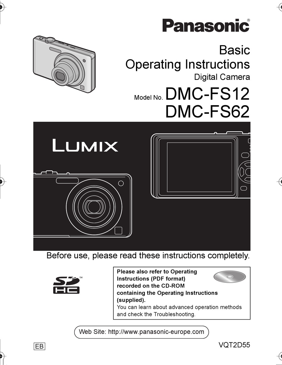 PANASONIC LUMIX DMC-FS12 BASIC OPERATING INSTRUCTIONS MANUAL Pdf ...