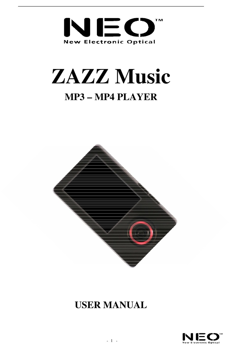 NEO ZAZZ MUSIC USER MANUAL Pdf Download ManualsLib
