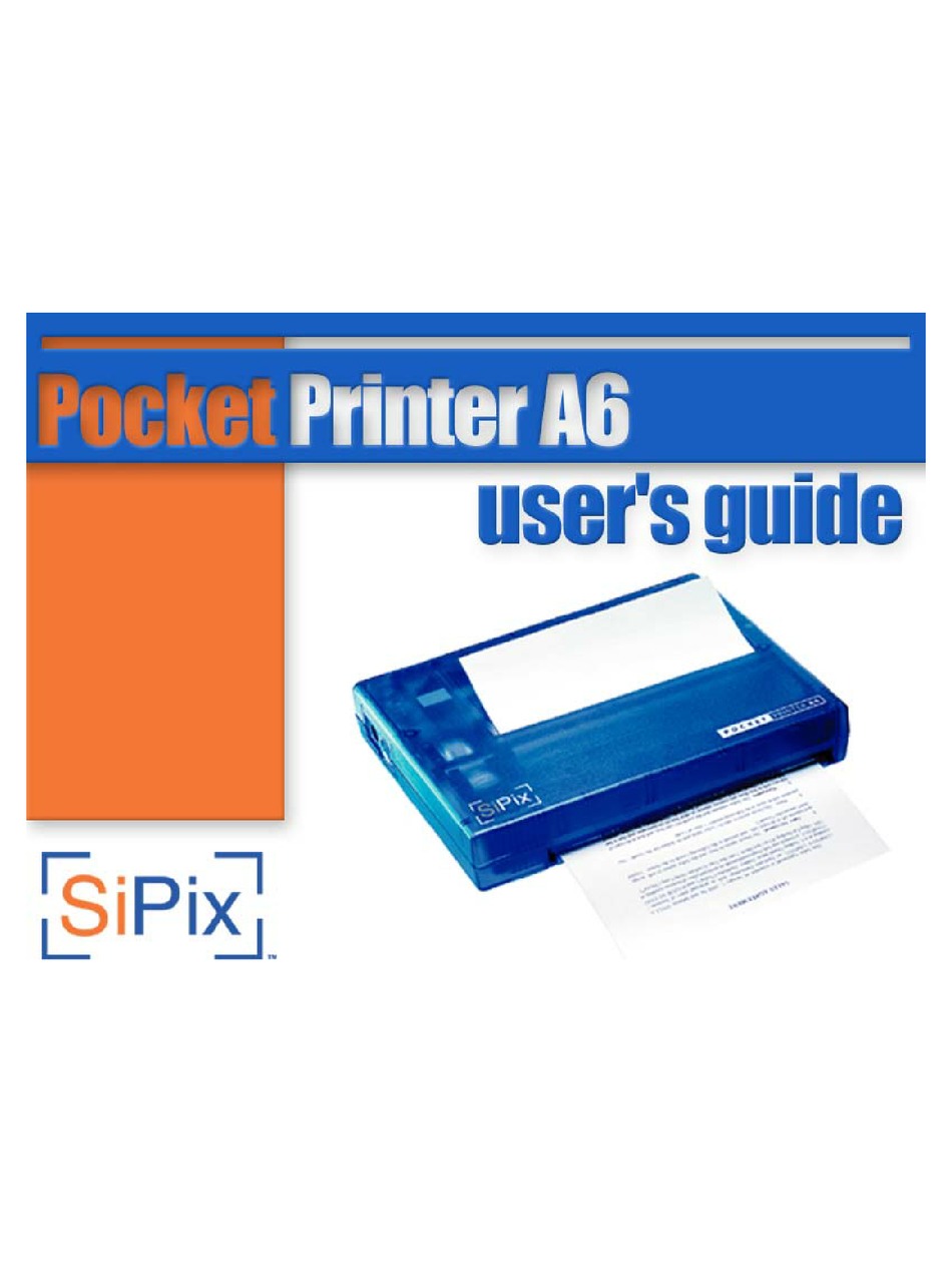SIPIX POCKET PRINTER A6 USER MANUAL Pdf Download ManualsLib
