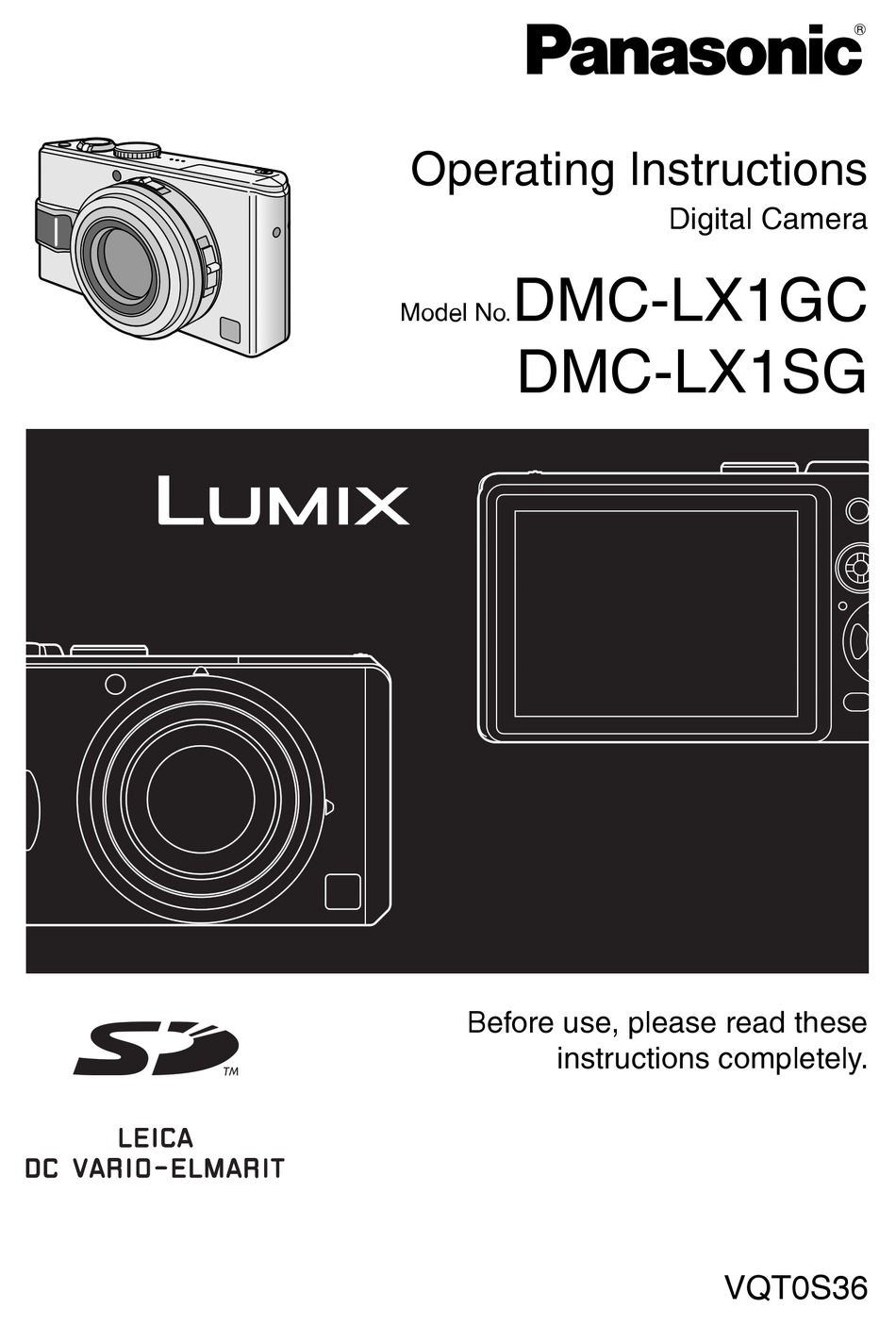 PANASONIC LUMIX DMCLX1GC OPERATING INSTRUCTIONS MANUAL Pdf Download